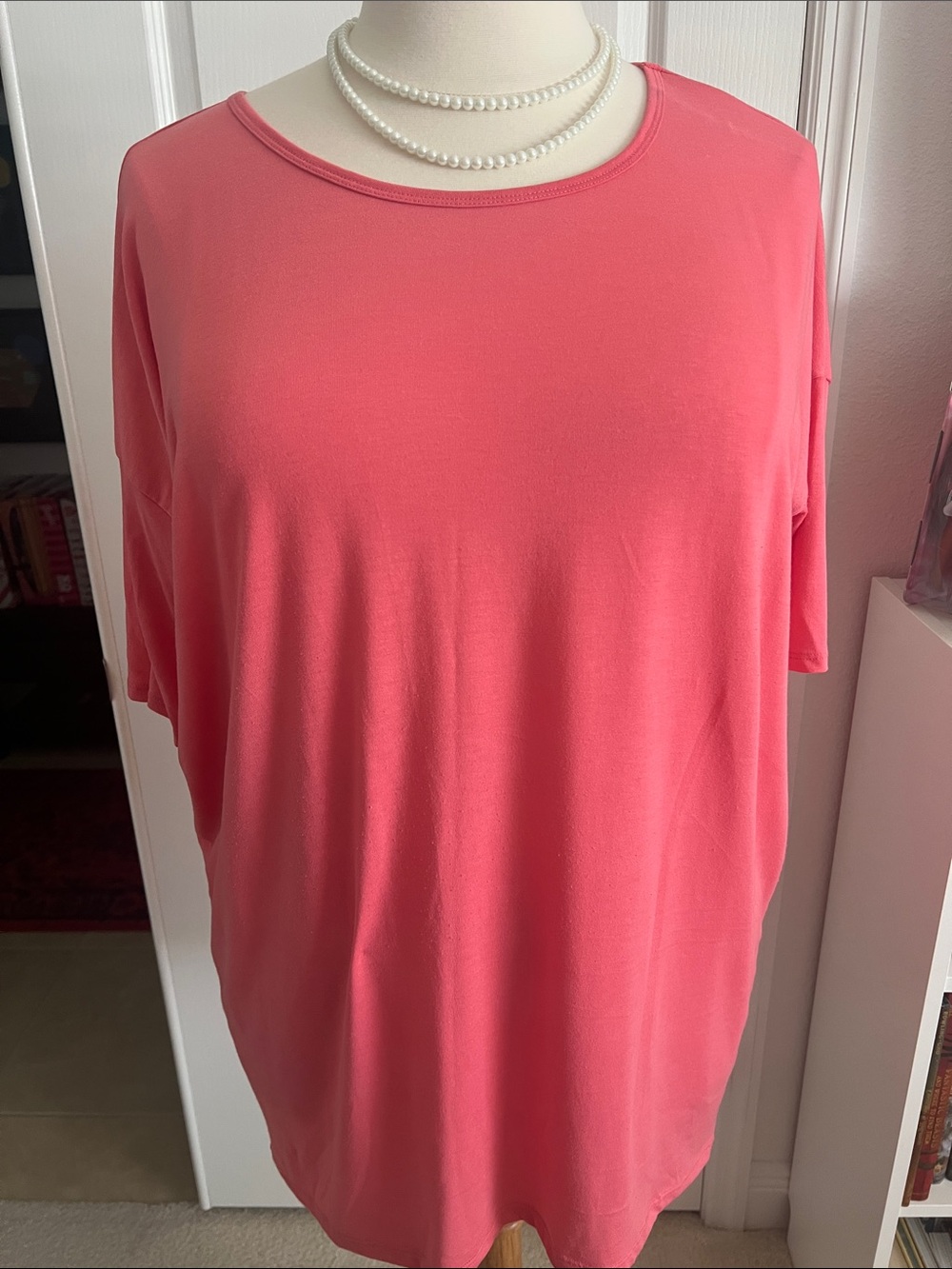 LuLaRoe Oversized Crewneck Tunic in Coral